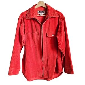 Vintage Y2k Trendy Sonoma Red Tangerine Corduroy Lightweight Jacket Size M
